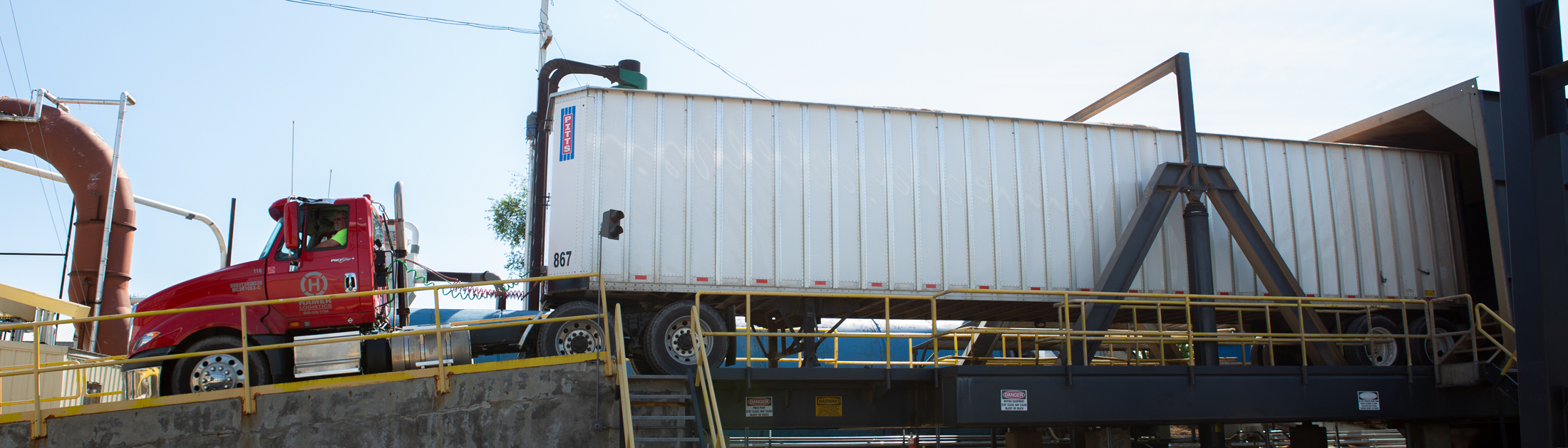 Hamer truck on the loading dock